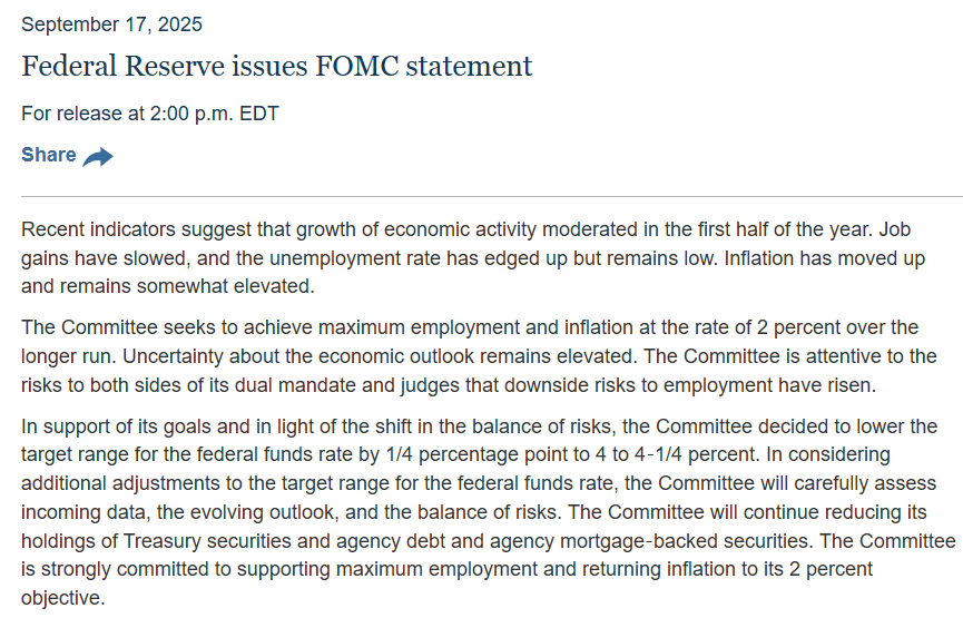 25个基点！美联储降息了 然后呢？历次降息后各类资产表现真相